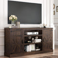 Hlivelood 66' Farmhouse TV Stand with Power Outlets for 75 Inch TVs, 33' Tall Entertainment Center with Storage Cabinets w/Adjustable Shelves, Rustic Large TV Media Console for Living Room, Brown