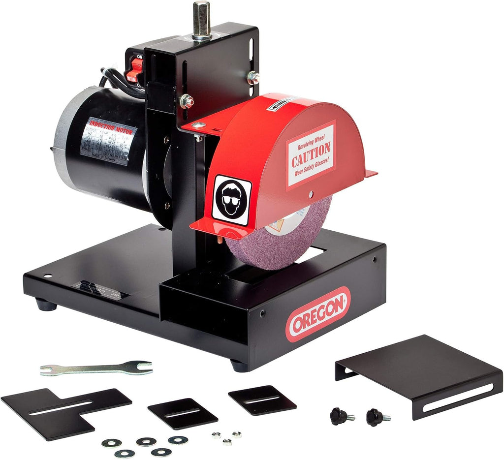 Oregon Economy Lawn Mower Blade Sharpener and Grinder, 1/3 HP 88-025, 1750 RPM Motor & Precision Blade Balancer, Balances Blades After Sharpening