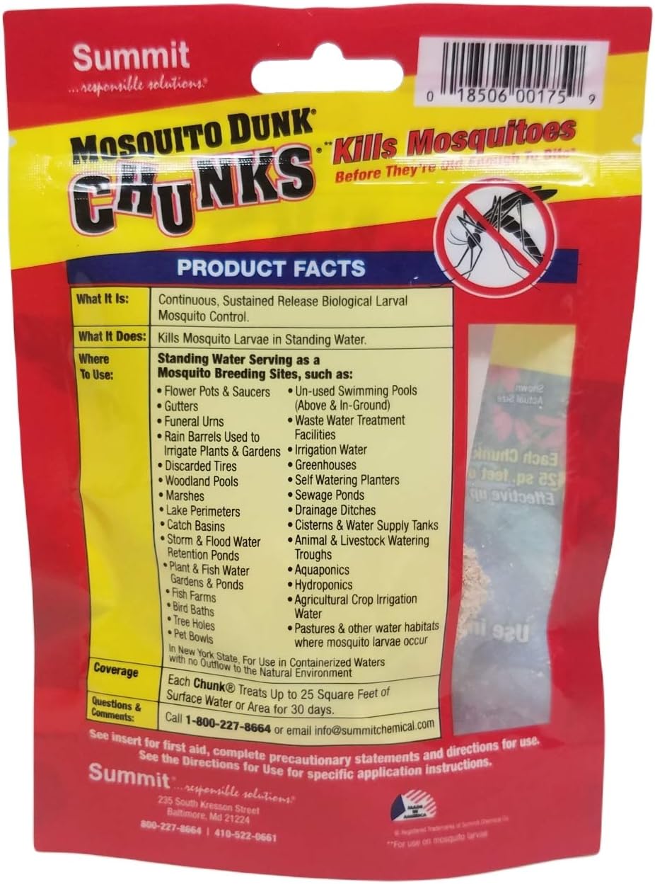 Summit...Responsible Solutions Mosquito Dunk Chunks Kills Mosquito Larvae in All Types of Standing Water (Pack of 12)