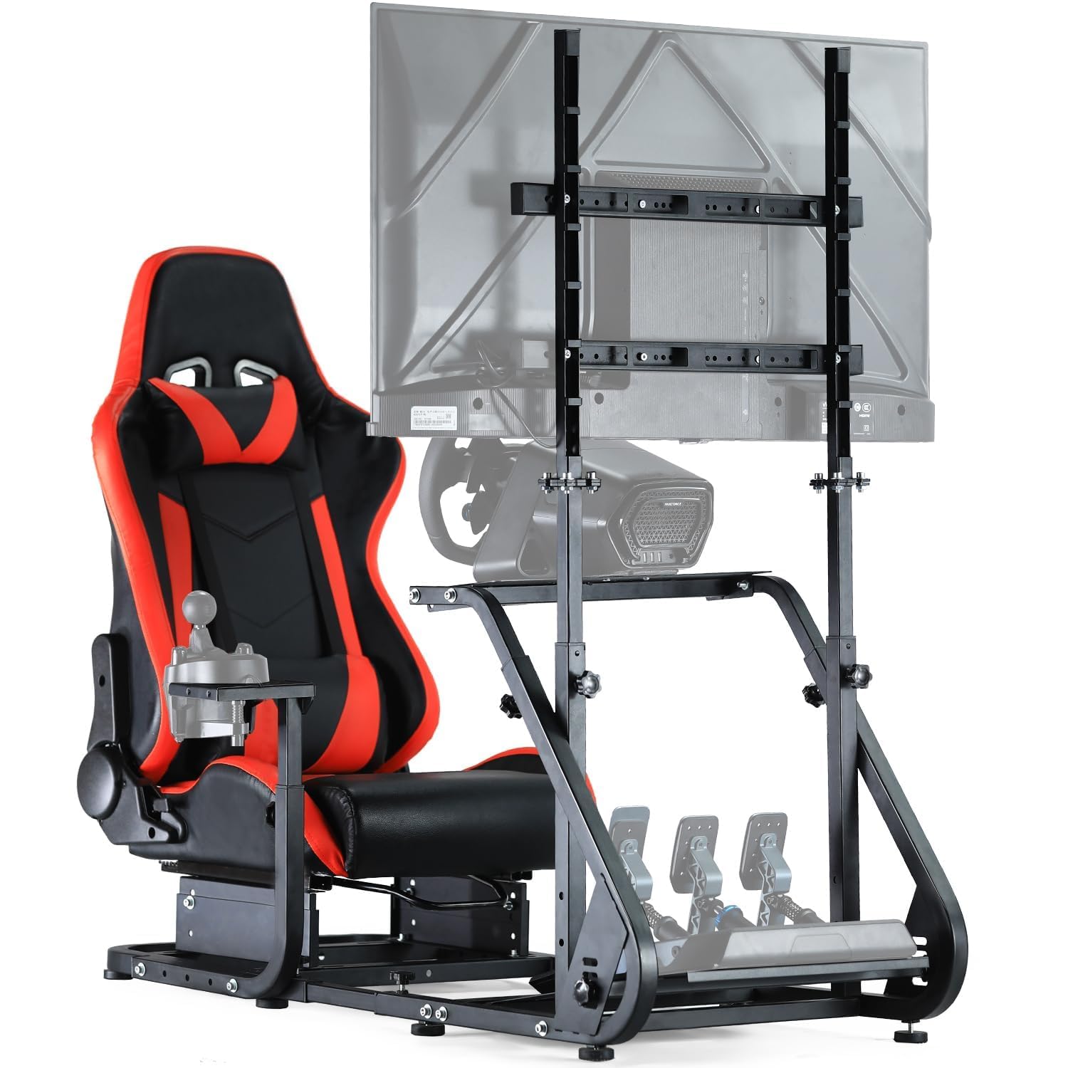 Dardoo G923 Racing Simulator Cockpit with Monitor Frame Fit for Logitech G29 G920, for Thrustmaster T80 T150, for Fanatec, Gaming Wheel Stand with Seat,Not Included Shifter,Wheel,Pedals and Display