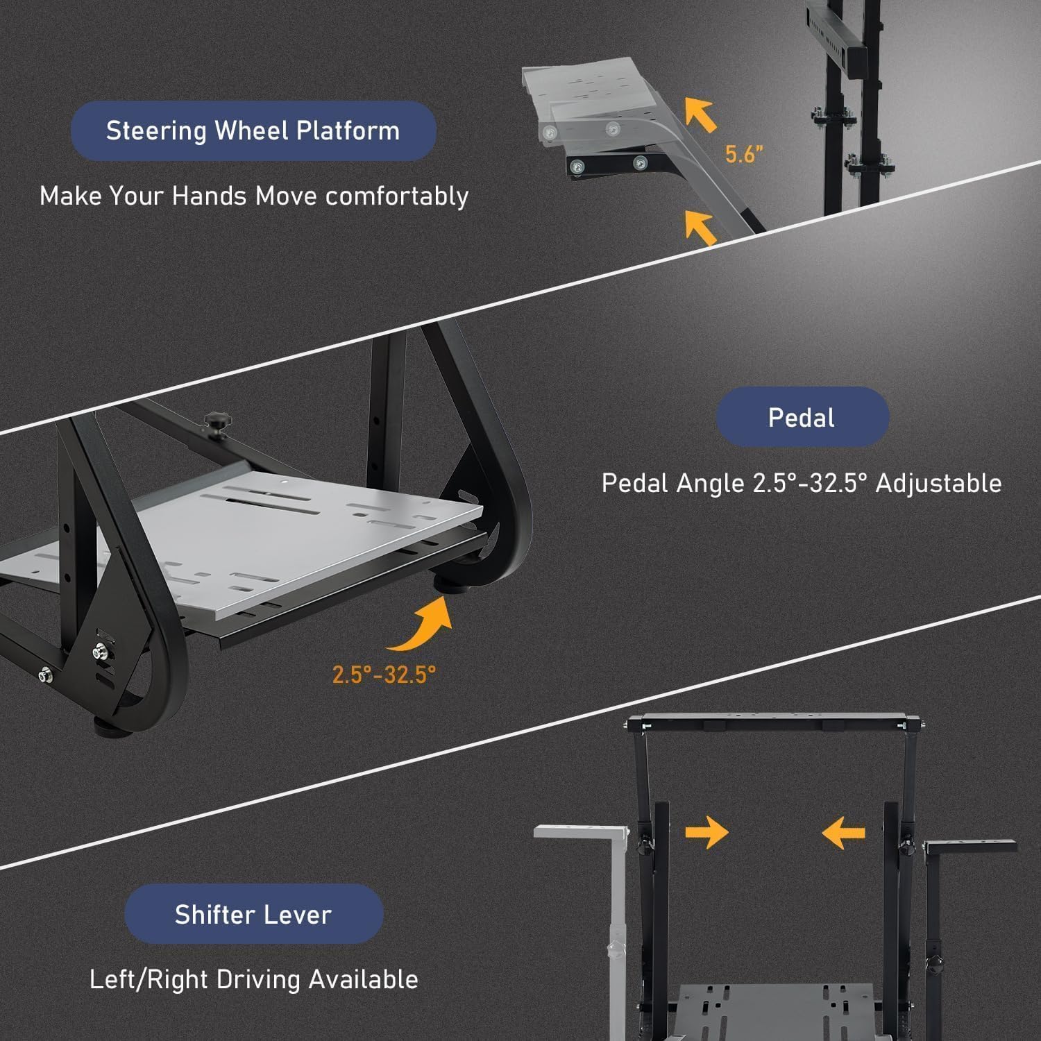 Dardoo G923 Racing Simulator Cockpit with Monitor Frame Fit for Logitech G29 G920, for Thrustmaster T80 T150, for Fanatec, Gaming Wheel Stand with Seat,Not Included Shifter,Wheel,Pedals and Display
