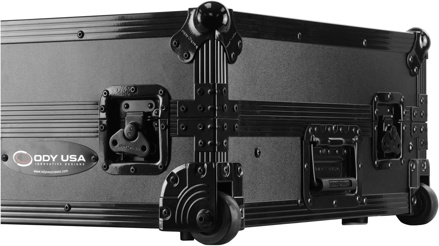 Odyssey FZGSDDJGRV6BL1UCW AlphaTheta DDJ-GRV6 1U Case in Black with Patented Glide Platform and Corner Wheels
