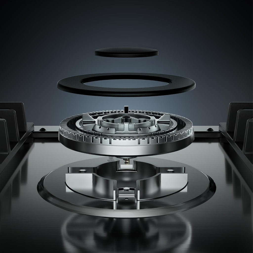 Gas Cooktop 30 inch with 5 Sealed Burners, Stainless Steel Built-in Stove Top, NG/LPG Convertible, Dishwasher Safe Cast Iron Grates, 38K BTU