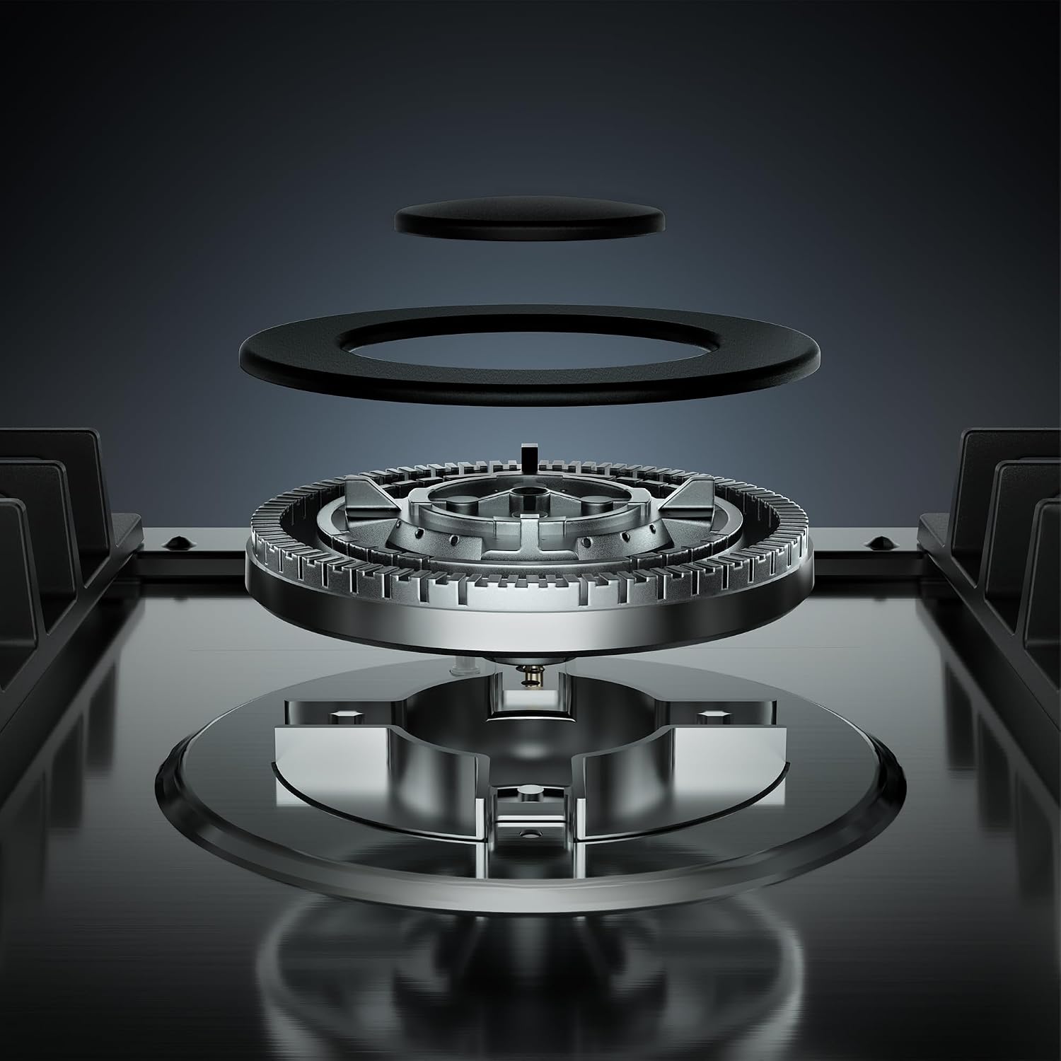 Gas Cooktop 30 inch with 5 Sealed Burners, Stainless Steel Built-in Stove Top, NG/LPG Convertible, Dishwasher Safe Cast Iron Grates, 38K BTU