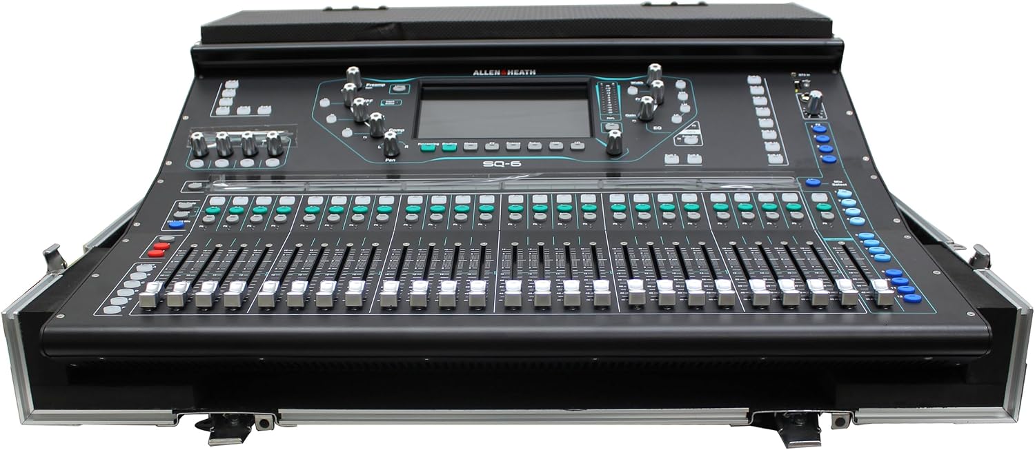 ProX XS-AHSQ6DHW ATA Digital Audio Mixer Flight Case for Allen & Heath SQ6 Console with Doghouse compartment and Caster wheels