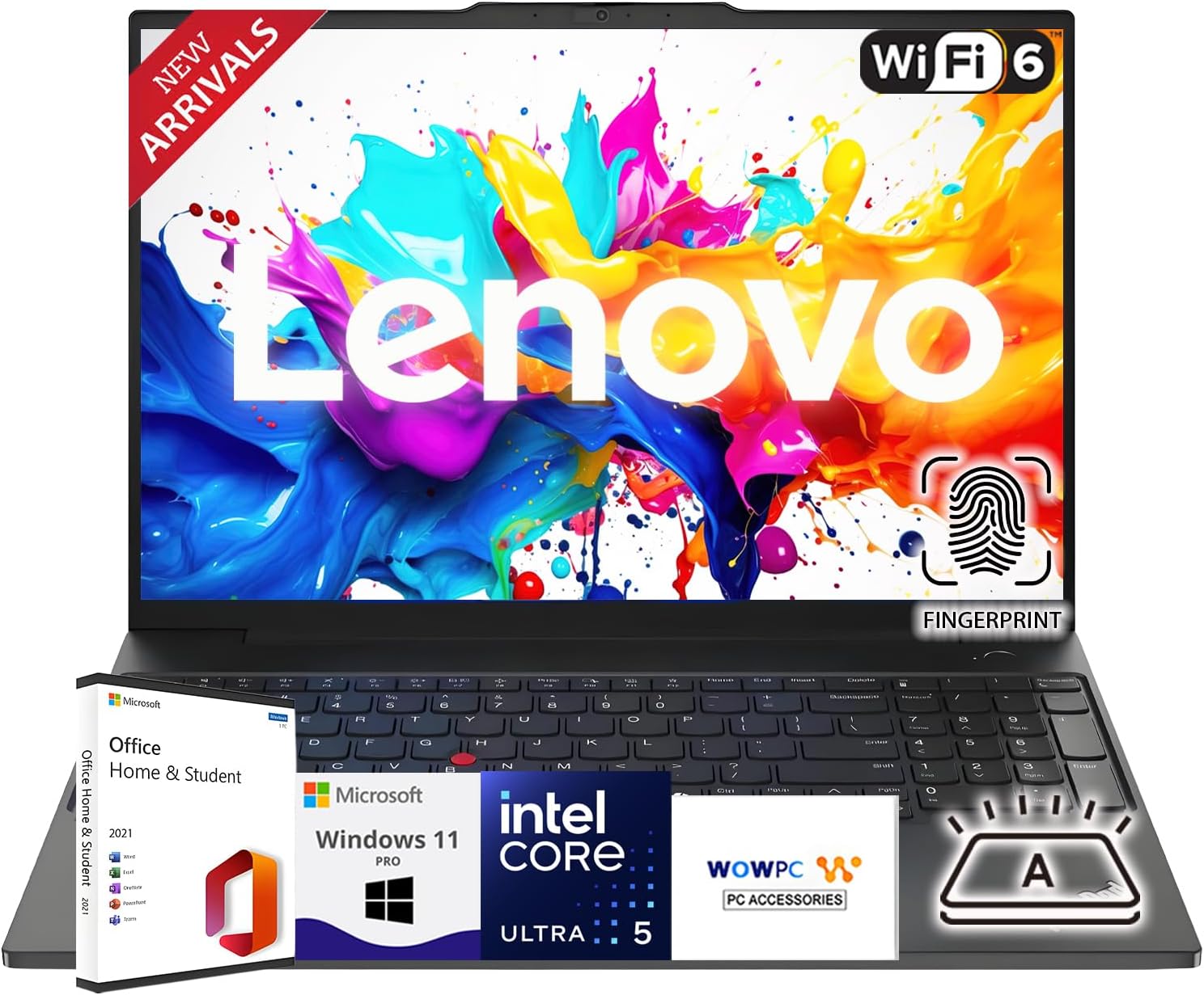 Lenovo Newly Designed 16' WUXGA Thinkpad E16 Laptop(2025/2026 Edition) with Microsoft Office, Intel Core Ultra 5 125U, 64GB RAM, 2TB SSD, Backlit Keyboard, Fingerprint Reader, Windows 11 Pro, WOWPC