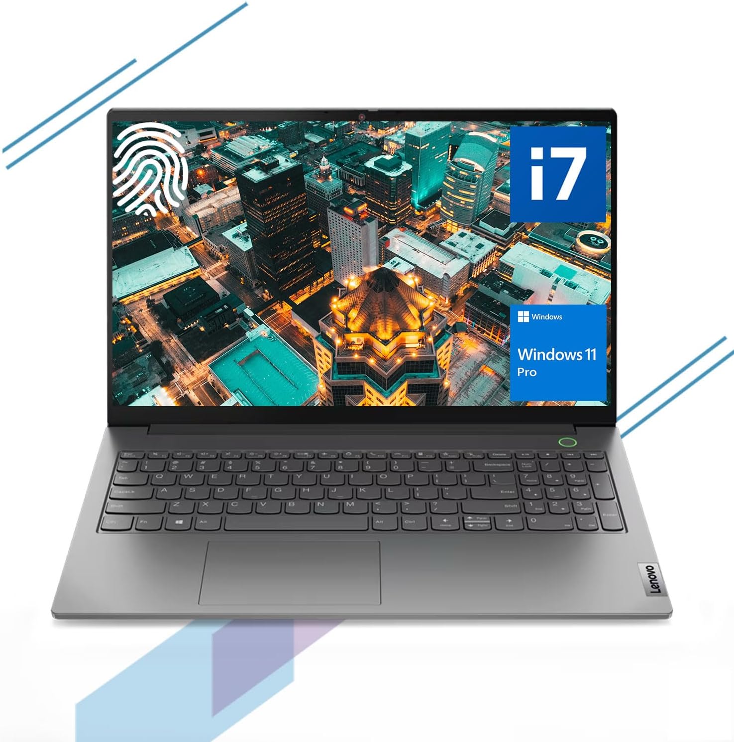 Lenovo ThinkBook 15 Gen 4 Business Laptop, 15.6' FHD Display, Intel i7-1255U, 16GB RAM, 512GB SSD, HDMI, Thunderbolt 4, Webcam, Wi-Fi 6, Fingerprint Reader, SD Card Reader, Windows 11 Pro, Grey
