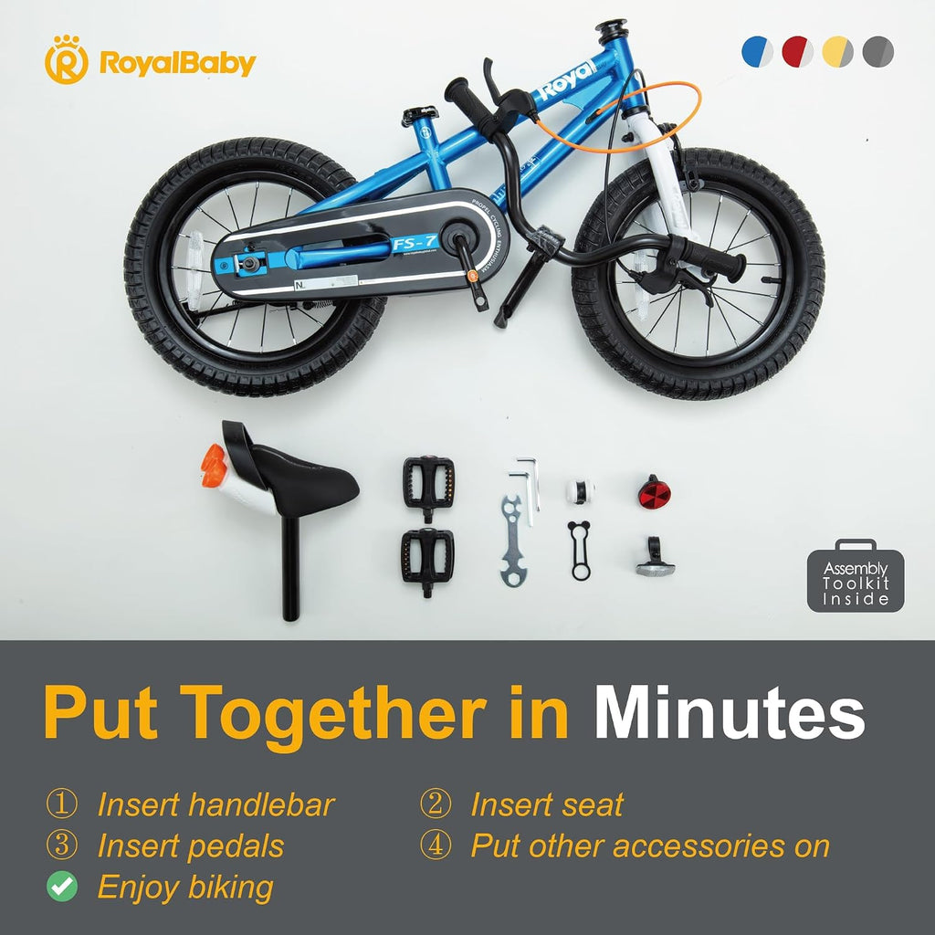 RoyalBaby Kids Bike with Dual Handbrake for Beginners,12 14 16 18 20 Inch Bicycle for Boys & Girls Ages 3-10 Years