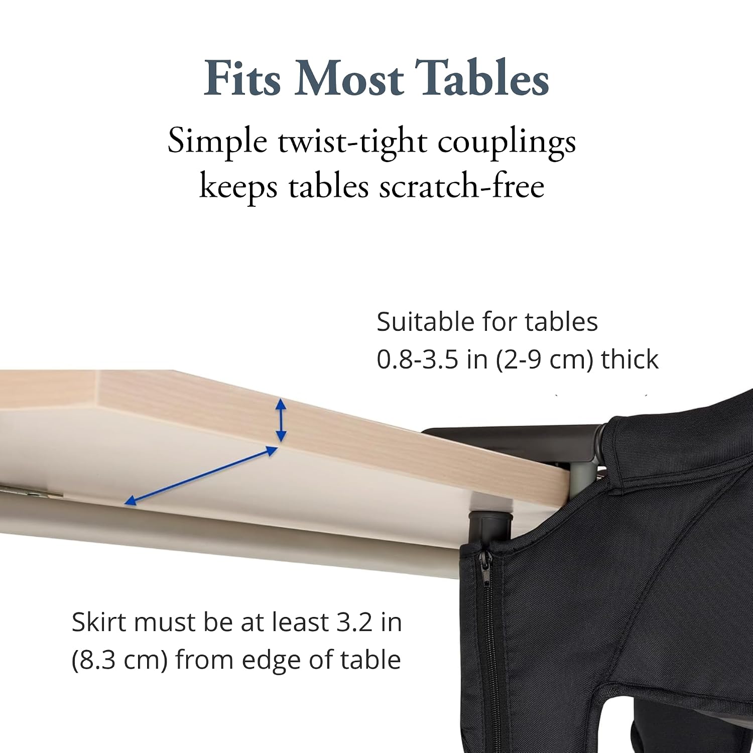 Inglesina Fast Table Chair - Pine Green Melange + Fast Dining Tray - Portable Baby High Chair - for Babies & Toddlers up to 37 lbs - Fits Tables 0.8'' to 3.5'' Thick - Compact - Travel Bag Included