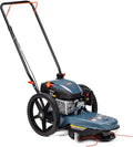 SENIX High Wheel Gas Walk Behind Brush Cutter and String Trimmer, 22-Inch Swatch with .155-Inch Line, 160 cc 4-Cycle Engine, Steel Deck, 14' Rubber Wheels, Adjustable Height (STMG-L)