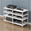 Home Theater AV Display Rack Heavy Duty, Audio Component Cabinet/Media Stereo Stand Equipment Shelf, 2 3 4 Tier Wooden Audio Equipment Organizer Shelf(White,120x48x84cm)
