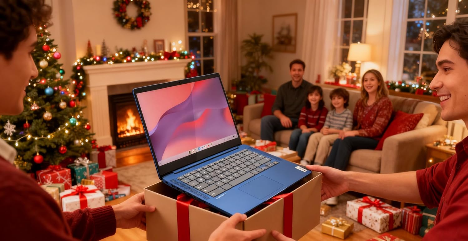 Lenovo IdeaPad Slim 3 Chromebook 14' FHD Touchscreen Laptop, MediaTek Kompanio 520, 4GB RAM, 64GB eMMC + 64GB USB Flash Drive, Budget-Friendly for Students, Everyday & Simple Users,Chrome OS,LE Bundle