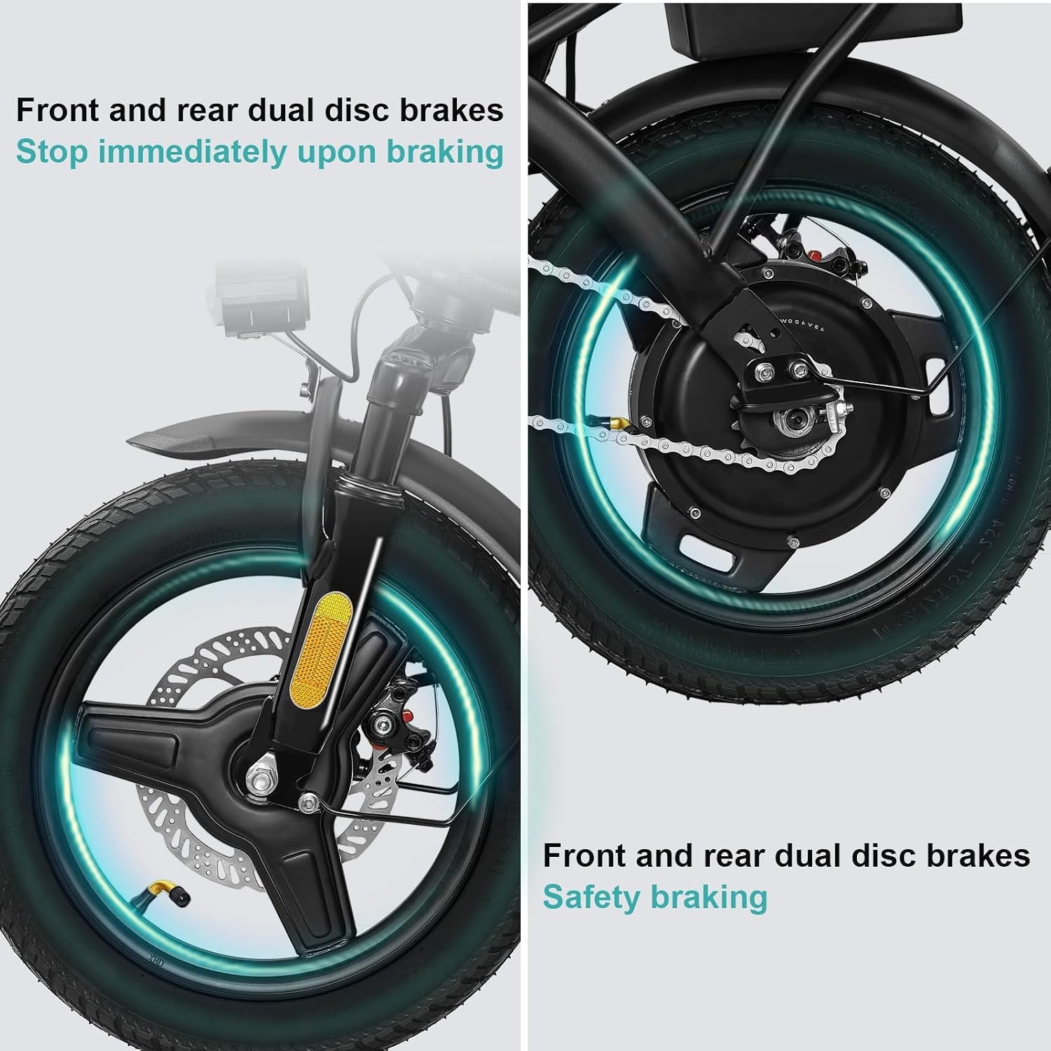 Electric Bike for Adults and Teens, 560-740W Motor, 20-25MPH Compact Commuter Folding Ebike, 32 Miles Range, 48V 10Ah Battery, 3-Level Pedal Assist, 14' Foldable Electric Bicycle, UL 2849 Certified