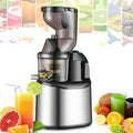 Stainless Steel Juicer Machines, Cold Press Juicer Machines With 3.2' Large Feed Chute, Slow Masticating Juice Extractor For Fruit And Vegetable, High Juice Yield Easy To Clean