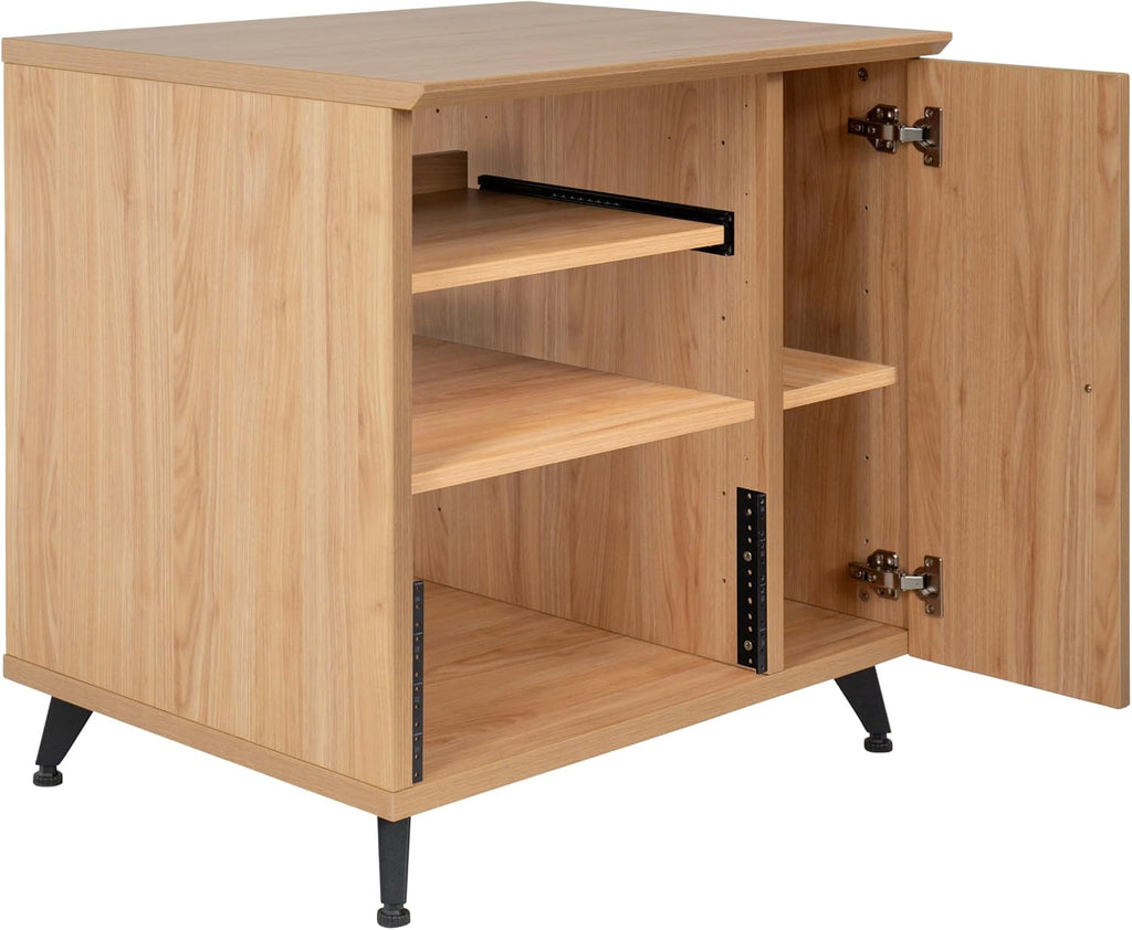 Gator Frameworks Elite Furniture Series Sidecar Cabinet with with Configurable Rack Space & Shelving Natural Maple Finish, (GFW-ELITESIDECAR-MPL)