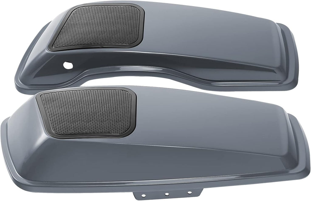 HR3 Gunship Gray Saddlebag Lids w/ 6'x9' Speaker Grills Compatible with 2014-later Harley Touring Road Glide Street Glide Ultra Limited Electra Glide Standard Models