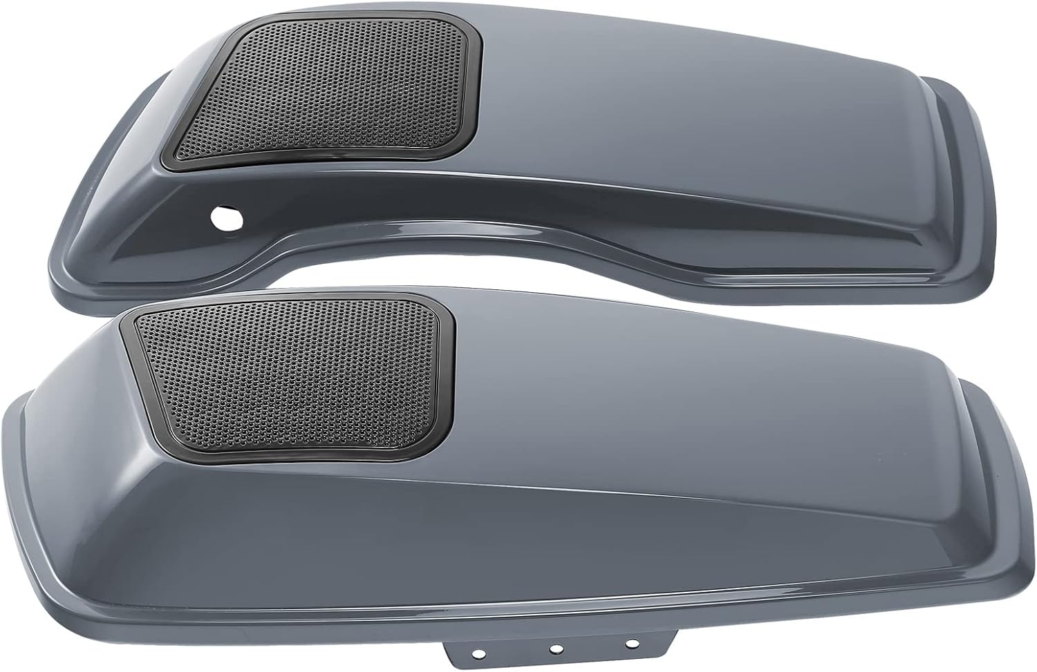 HR3 Gunship Gray Saddlebag Lids w/ 6'x9' Speaker Grills Compatible with 2014-later Harley Touring Road Glide Street Glide Ultra Limited Electra Glide Standard Models
