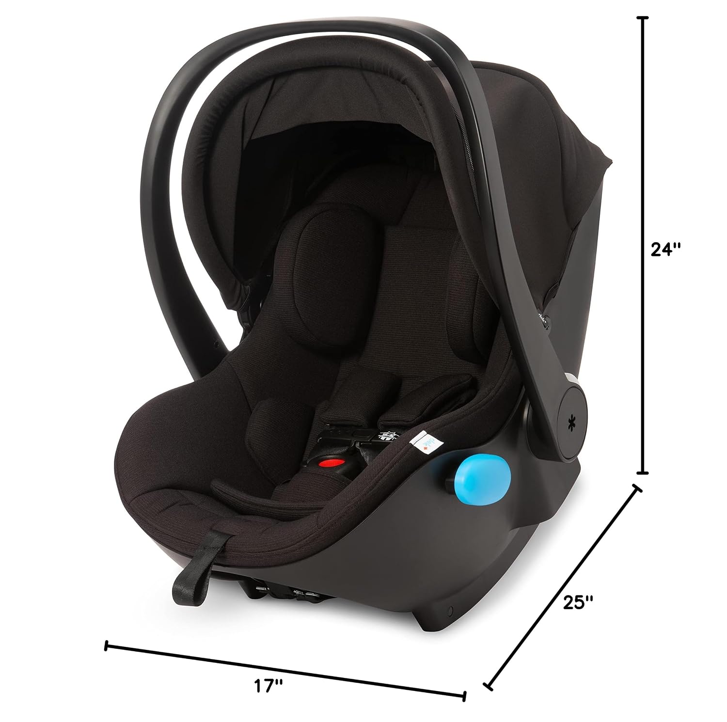 Clek Liingo Baseless Infant Car Seat with Newborn Support System, Latch System with One-Hand Release, Stroller Compatible, and Flame Retardant-Free (Railroad Ziip)