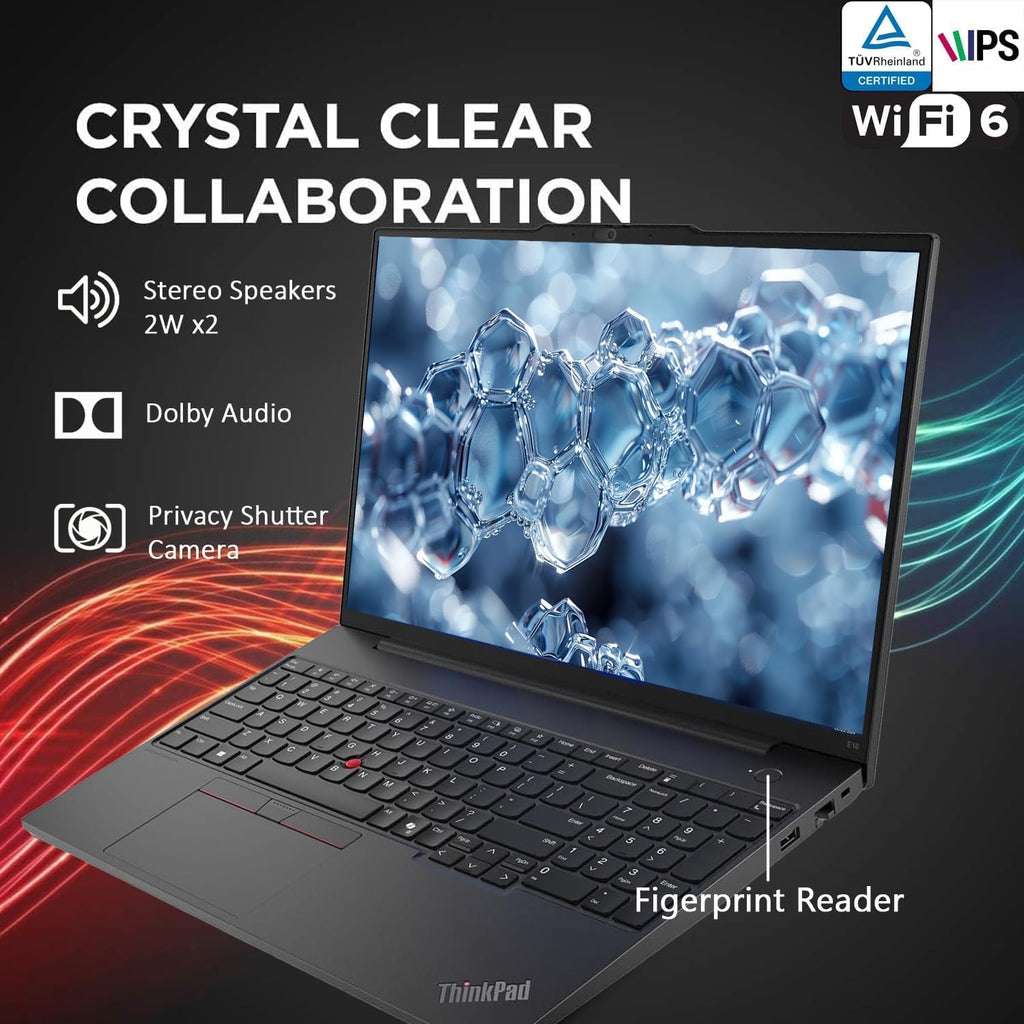 Lenovo Newly Designed 16' WUXGA Thinkpad E16 Laptop(2025/2026 Edition) with Microsoft Office, Intel Core Ultra 5 125U, 32GB RAM, 1TB SSD, Backlit Keyboard, Fingerprint Reader, Windows 11 Pro, WOWPC
