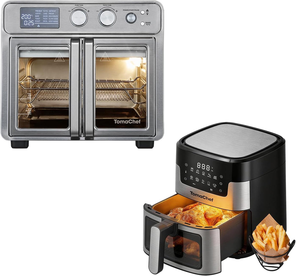 TomaChef 26QT French Door Air Fryer Toaster Oven Combo and Air Fryer