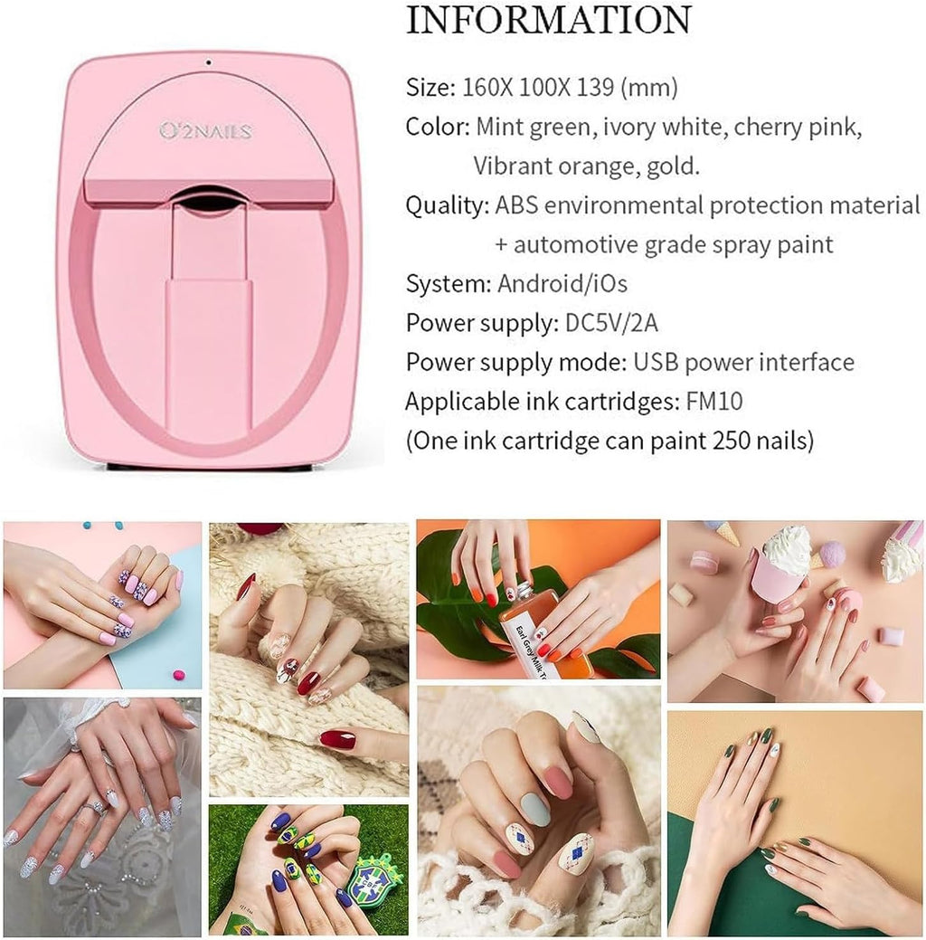 Nail Art Printer, 3D Smart Automatic Nail Printer Machine, Support WiFi/DIY/USB, Multifunction Portable Mobile Nail Painting Machine for Kid/Nail Studio/Manicurist/Nail Lovers