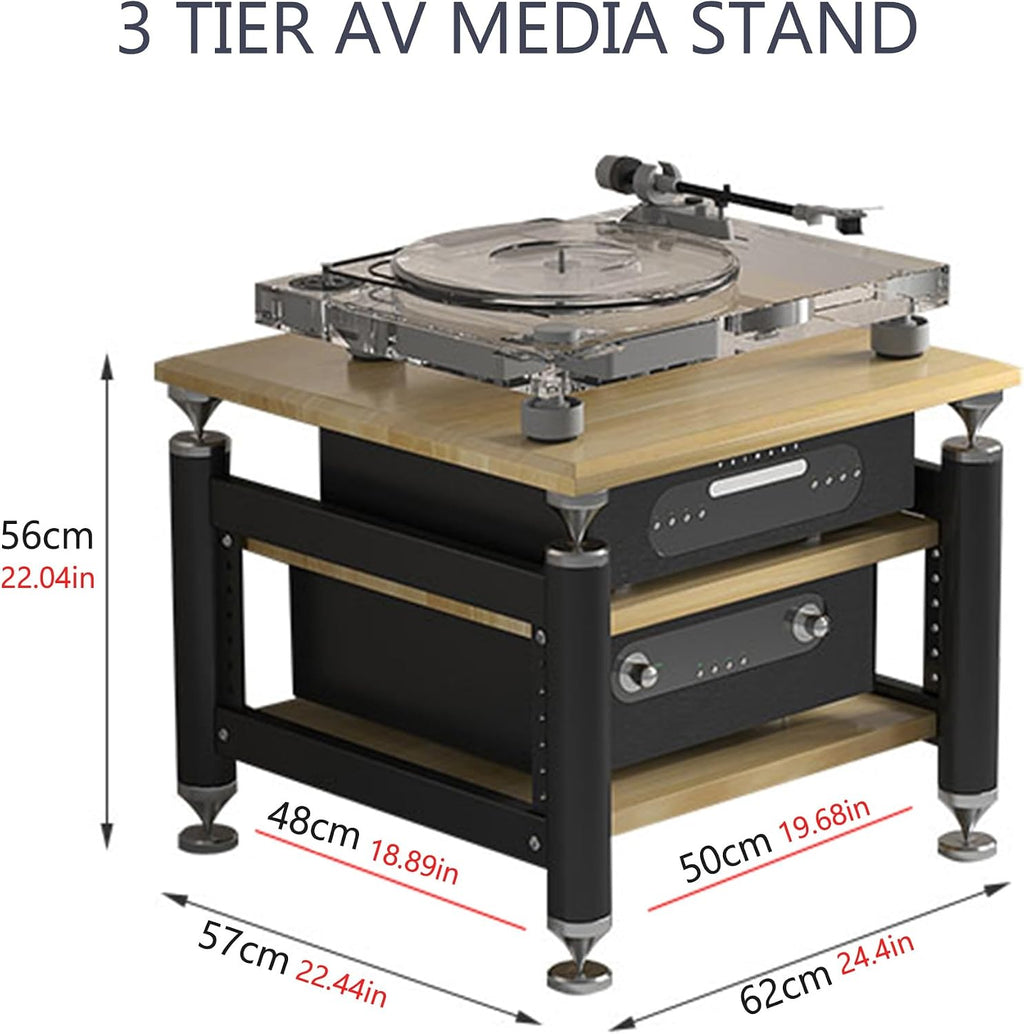 Audio Rack Stereo Cabinet,AV Media Stand,Stereo Racks and Stands,Dvd Stand Storage Tower,Corner Shelf TV Stand,Audio-video Shelving,Entertainment Stand,for Home Theater(White,62x57x56cm)