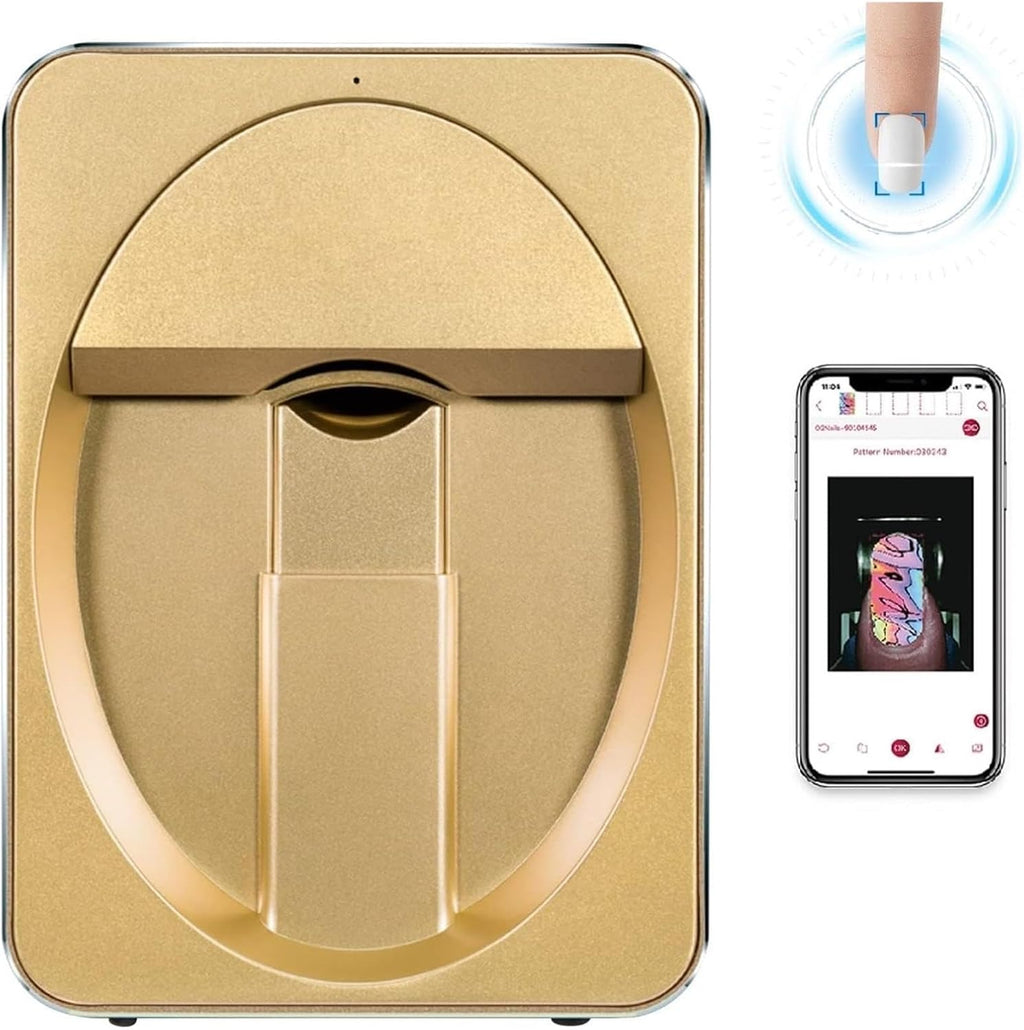 Mini Smart 3D Digital Nail Art Printer, Automatic Nail Printer Machine, Multifunction Portable Mobile Nail Painting Machine for Kid/Nail Studio/Manicurist/Nail Lovers