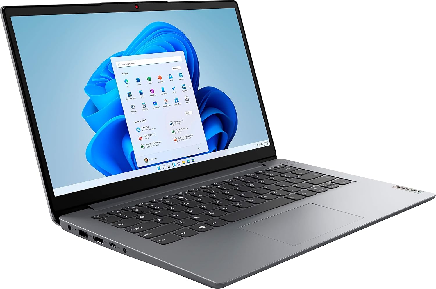 Lenovo Ideapad 1i, 14.0' Laptop, Intel Pentium Silver N5030 Quad-core Processor, 4GB RAM, 128GB Storage, WiFi, Webcam, Bluetooth, Windows 11 S (Renewed)