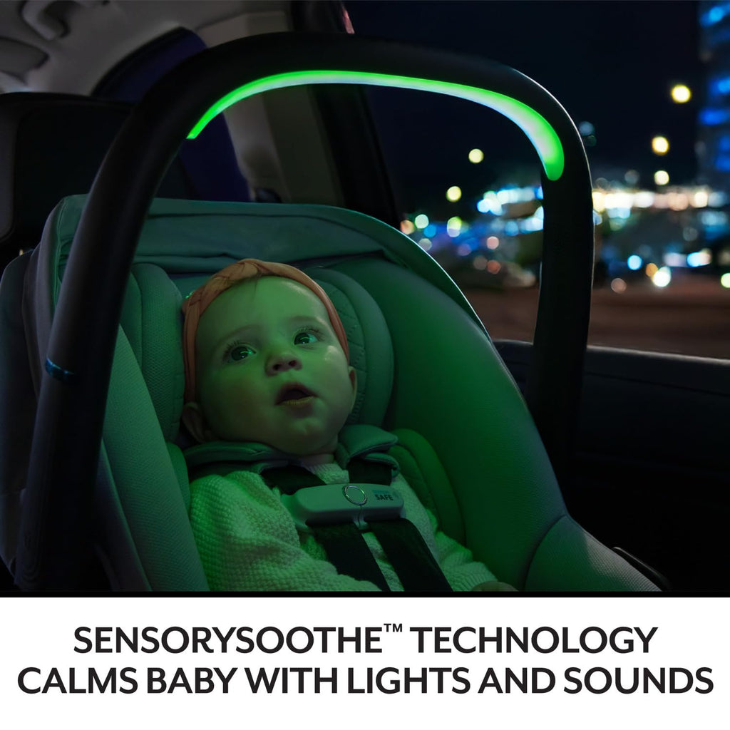 Evenflo Revolve180 LiteMax NXT Rotating Rear-Facing Lightweight Preemie and Infant Car Seat 3-30lbs. with SensorySoothe. Easy Install with Base (Agate Purple)