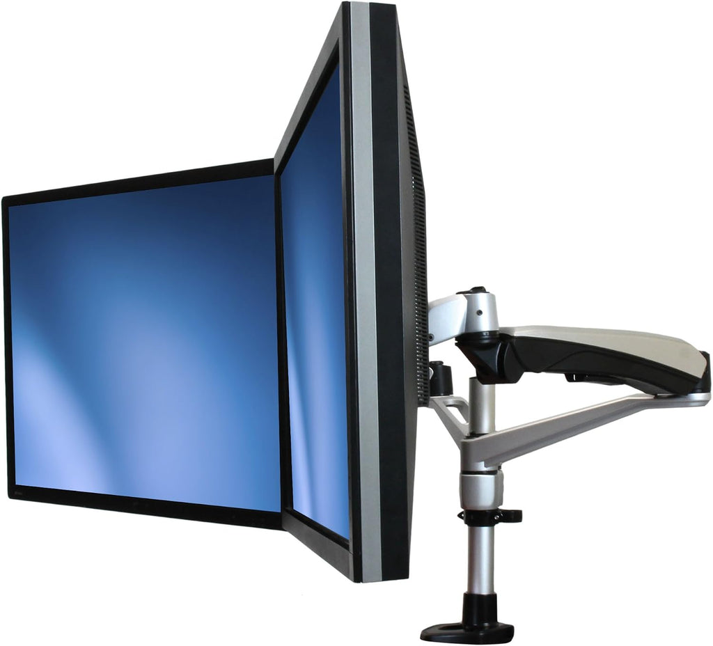 StarTech.com Desk Mount Dual Monitor Arm - Articulating - Supports VESA Monitors 12'' to 30' (19.8lb/9kg) - Adjustable - Grommet/Desk Mount - Premium - Silver, TAA (ARMDUAL30)