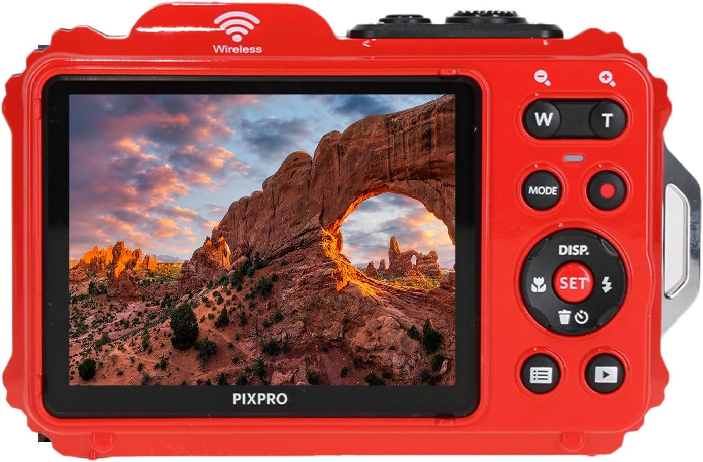 KODAK PIXPRO WPZ2 Rugged Waterproof Shockproof Dustproof WiFi Digital Vlogging Camera 16MP (Red) Bundle with 64GB Memory Card + Vlogger Tripod + Bag + Cleaning Kit + More Accessories