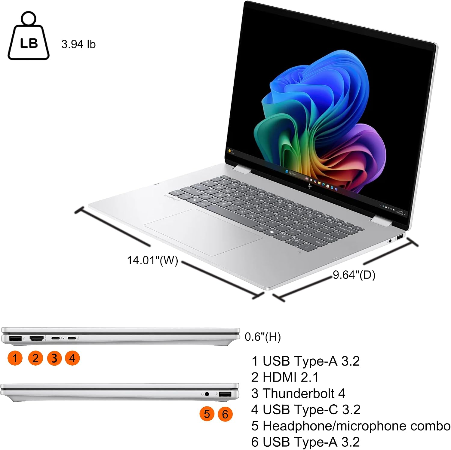 HP OmniBook 7 Flip 16 2-in-1 Professional Business Laptop 16' 3k OLED Touch Intel 8-core Ultra 7 Series 2 258V (Up to 47 Tops) 32GB RAM 1TB SSD 5MP IR Camera Wi-Fi7 Pen Win11Pro ICP Hub