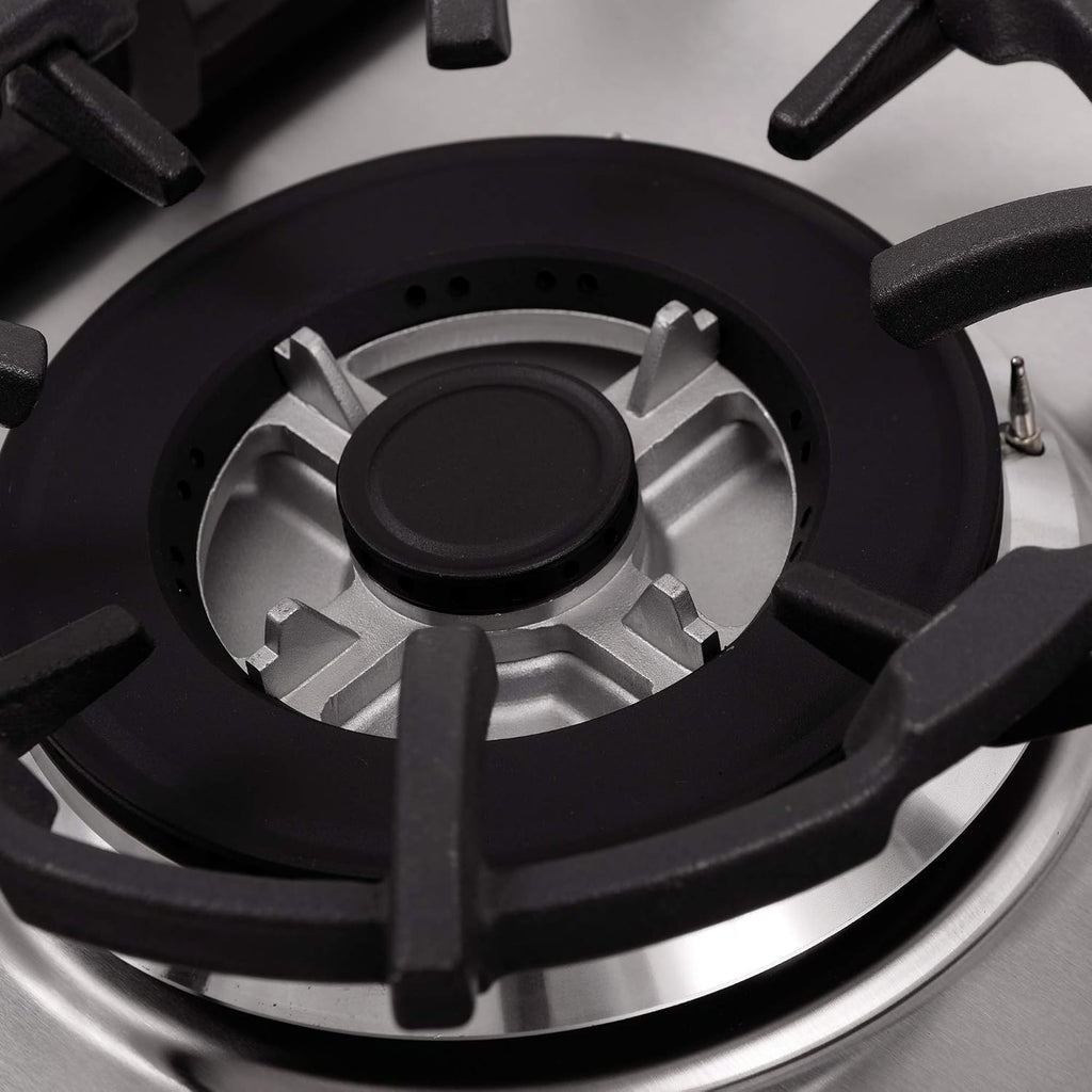 COSMO 640STX-E 24 in. Gas Cooktop with 4 Sealed Burners, Drop-In Counter-Top Cooker Cooktop with Cast Iron Grate and Melt-Proof Metal Knobs in Stainless Steel