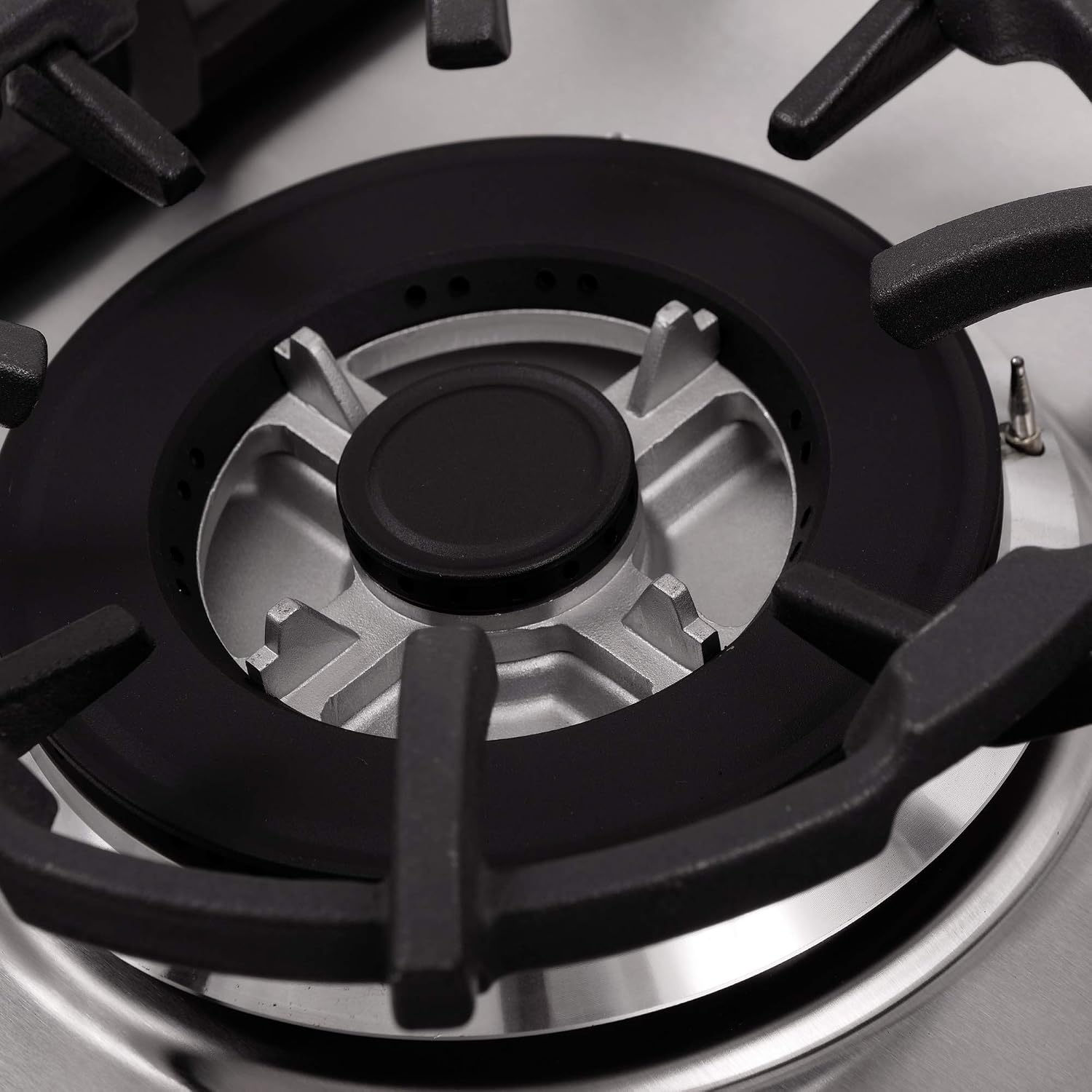 COSMO 640STX-E 24 in. Gas Cooktop with 4 Sealed Burners, Drop-In Counter-Top Cooker Cooktop with Cast Iron Grate and Melt-Proof Metal Knobs in Stainless Steel