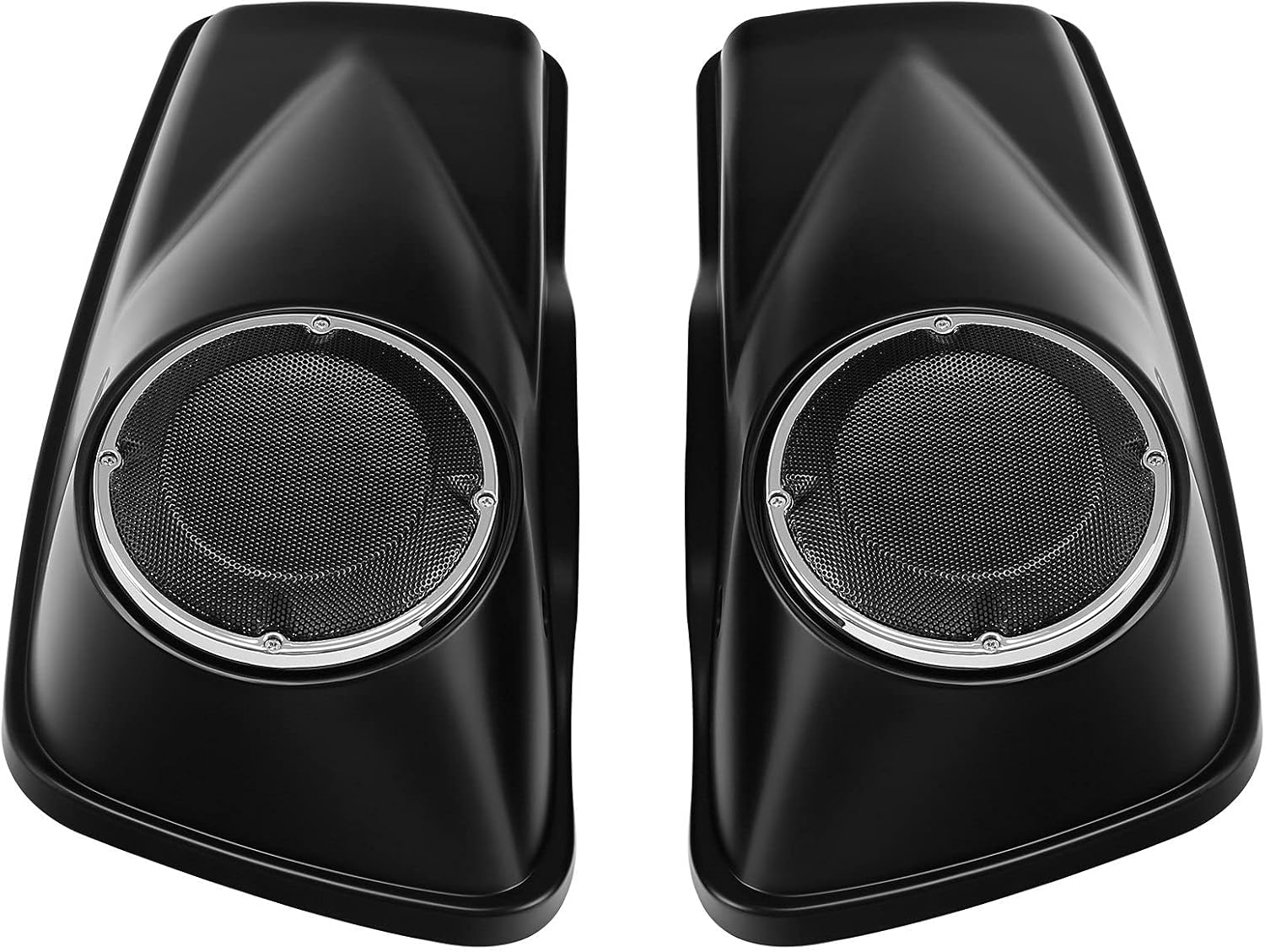 HR3 Color-Matched Black Denim Saddlebag Lids w/ 6.5' Speaker Grills Compatible with 2014-later Harley Touring Road Glide Street Glide Ultra Limited Electra Glide Standard