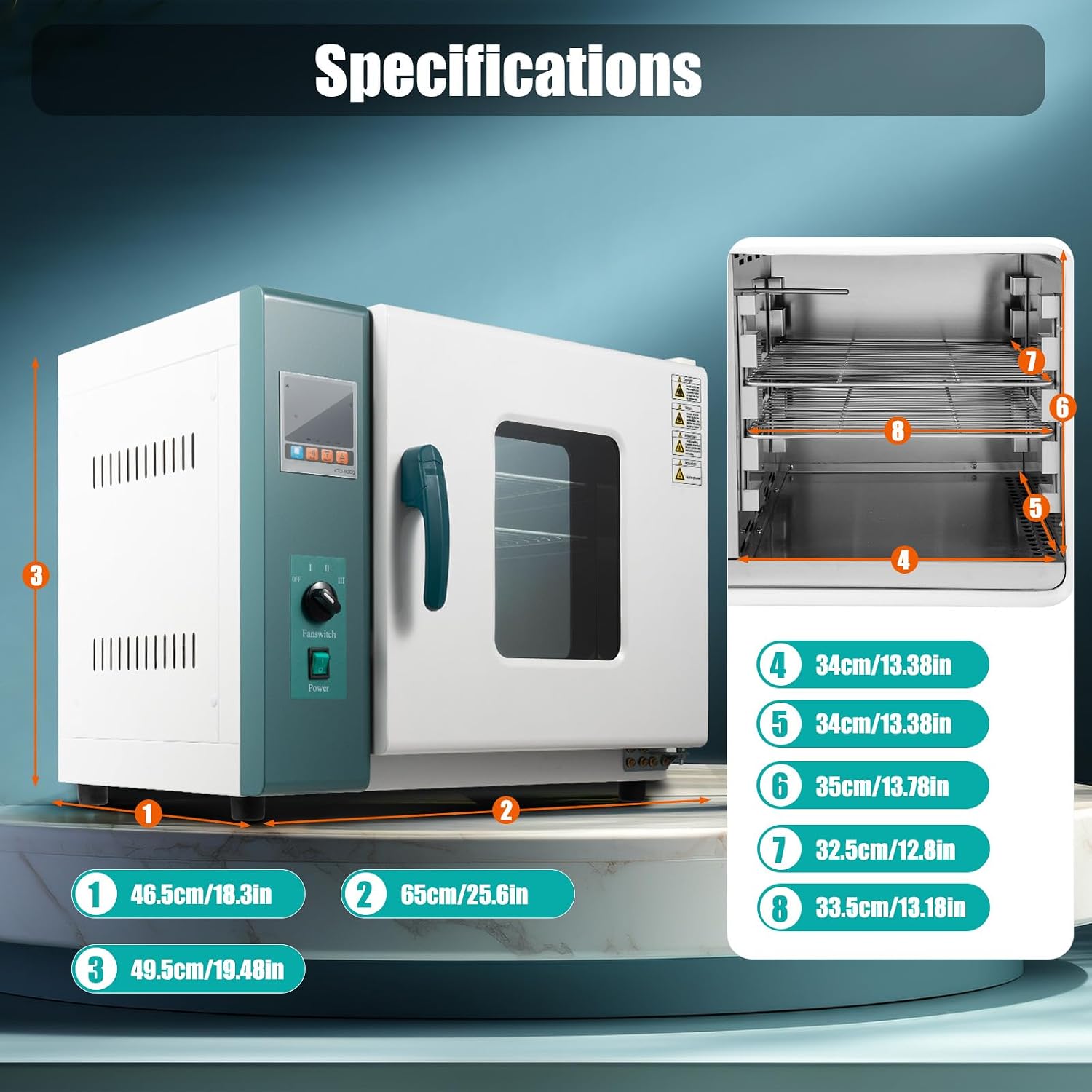 Lab Forced Air Convection Drying Oven, 1000W 110V Horizontal Electric Blast Drying Oven, Constant Temperature Blast Drying Box with Button Control & Temperature Controller, Capacity 12Gal