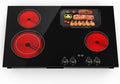 Electric Cooktop, 30 Inch Built-in Electric Smoothtop with 4 Elements, Touch & Knob Control, 9 Heating Levels, Child Lock, Timer, Hot Surface Indicator, 6800W Electric Stove Top Hot Plate