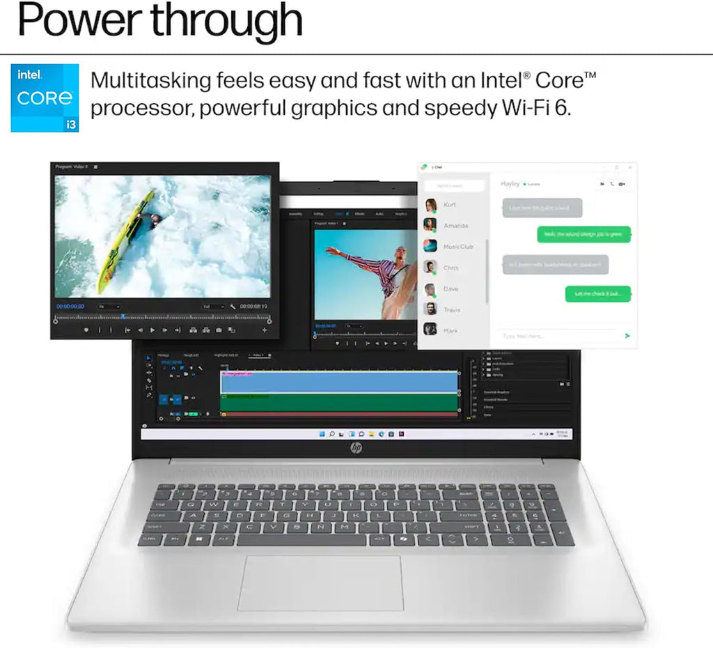 HP 17.3' Touchscreen Laptop with Microsoft Office 365 for The Web • Intel 8-Cores • 16GB RAM • 512GB SSD • 10-Key Number Pad • Windows 11 W/O Mouse
