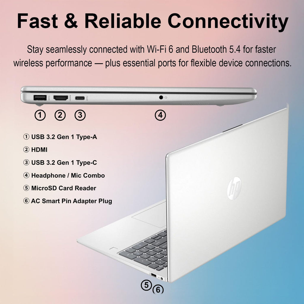 HP Pavilion 15.6' Laptop | 13th Gen Intel Core i3 Processor | 16GB DDR4 RAM | 640GB Storage (128GB PCIe SSD + 512GB External) | AI-Enhanced Windows 11 | Privacy Webcam | Up to 11.5 Hrs Battery