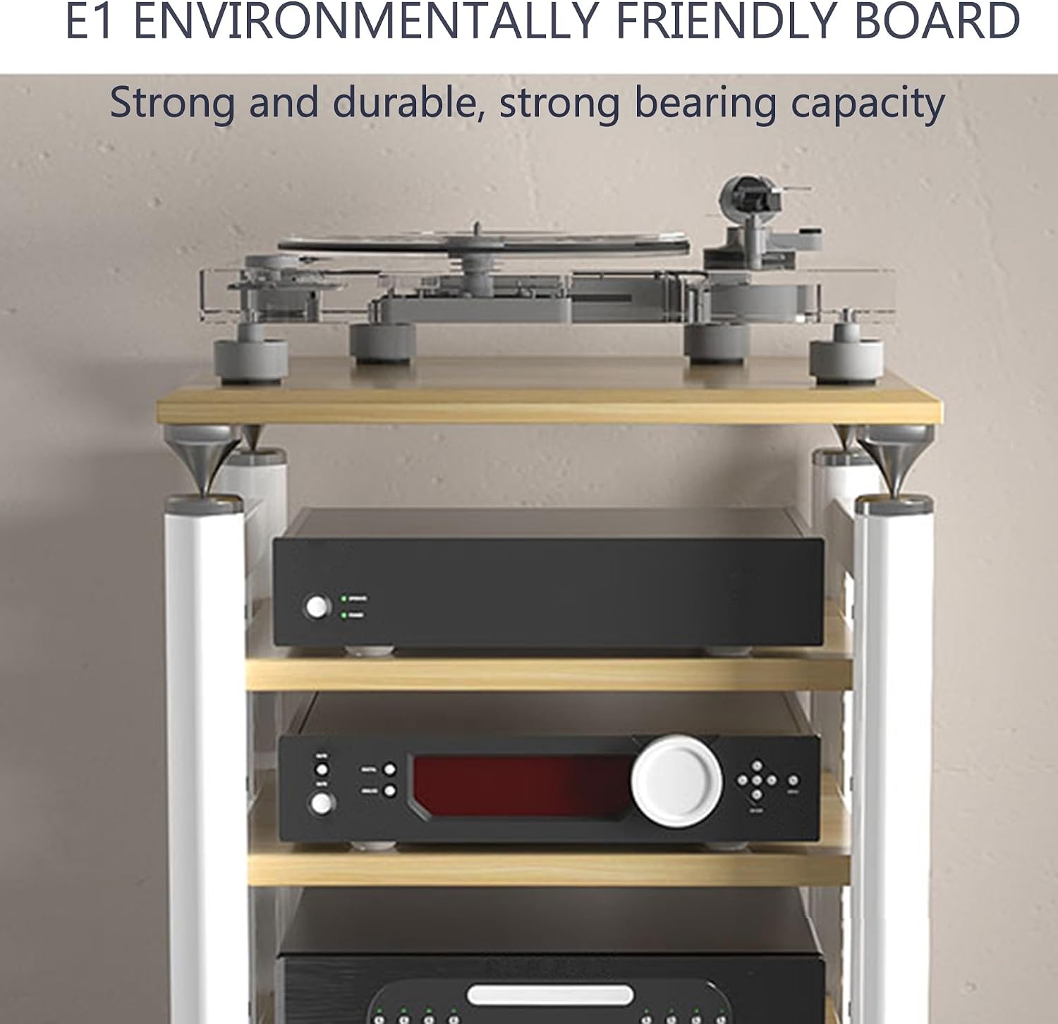 Audio Rack Stereo Cabinet,AV Media Stand,Stereo Racks and Stands,Dvd Stand Storage Tower,Corner Shelf TV Stand,Audio-video Shelving,Entertainment Stand,for Home Theater(White,62x57x78cm)