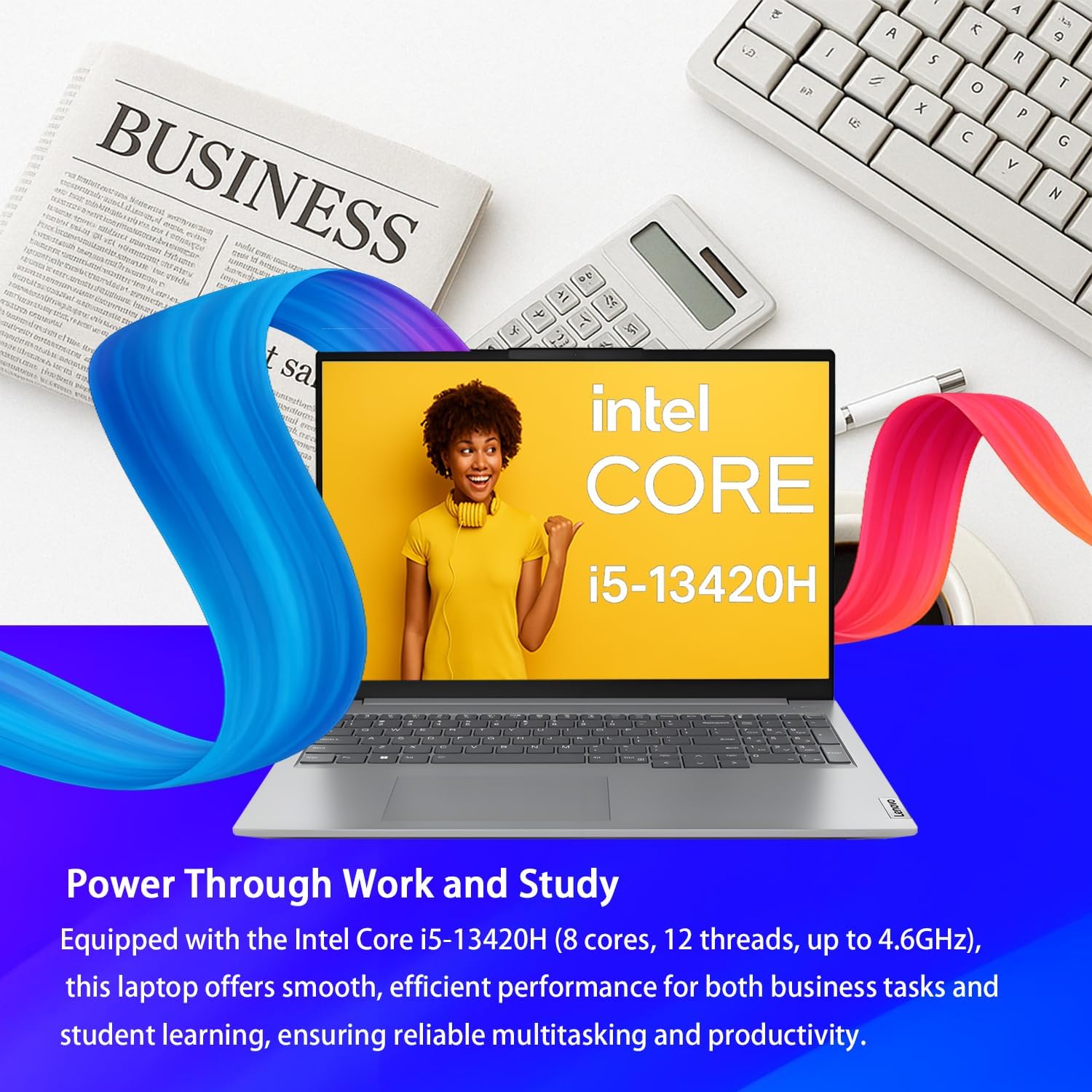 Lenovo ThinkBook 16 G6 Laptop for Business and Student, Microsoft Office Web Apps, 16' WUXGA Anti-Glare Screen, Intel Core i5-13420 (Beat Intel Core i7-1365U), 64GB DDR5 RAM, 2TB SSD, Windows 11 Pro