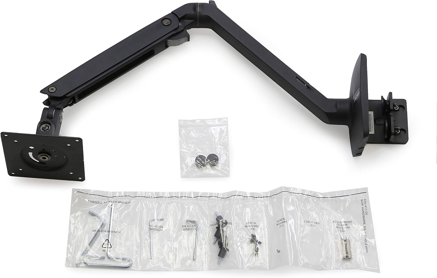 Ergotron – MXV Single Monitor Arm, VESA Desk Mount – for Monitors Up to 34 Inches, 7 to 20 lbs – Matte Black
