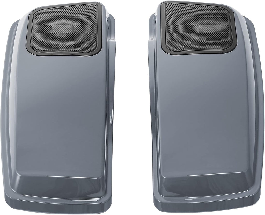 HR3 Gunship Gray Saddlebag Lids w/ 6'x9' Speaker Grills Compatible with 2014-later Harley Touring Road Glide Street Glide Ultra Limited Electra Glide Standard Models