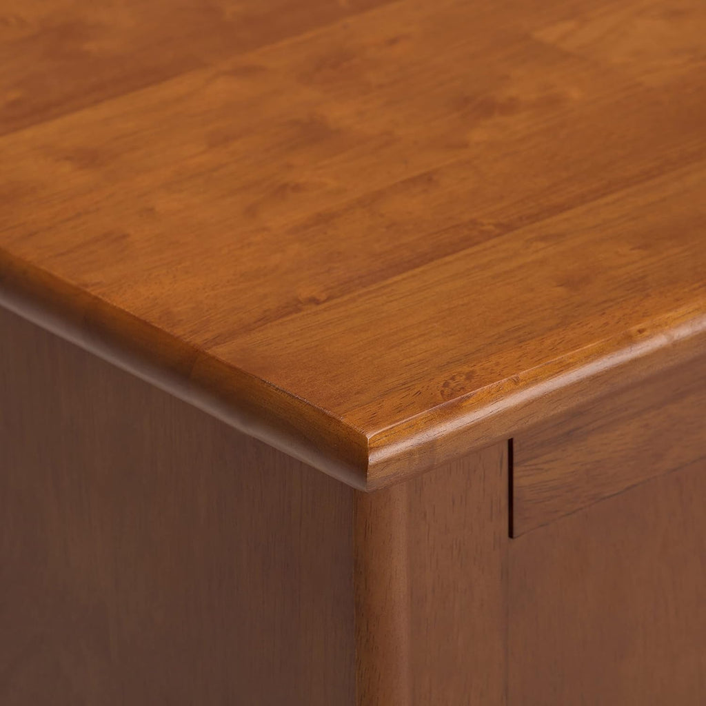 SIMPLIHOME Draper TV Stand - 60 inch Wide Solid Wood Media Console in Teak Brown, Mid Century Modern Entertainment Center for Living Room for TVs up to 65 Inches with Shelves and Cable Management