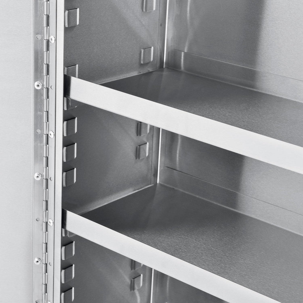 Global Industrial Stainless Steel Narcotics Cabinet, Double Door/Double Lock, 16' W x 8' D x 24' H, for Doctor's Offices, Patient Rooms, Hospitals, Laboratories and More