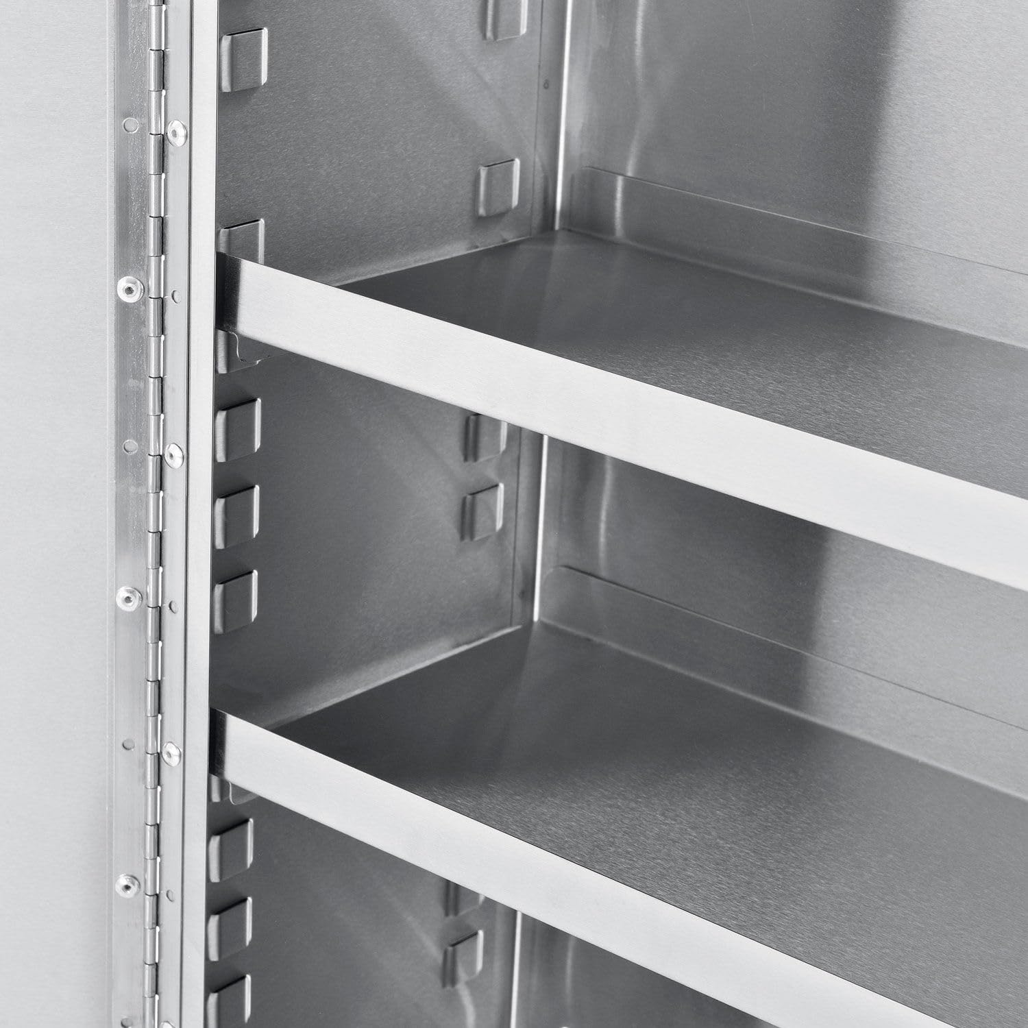 Global Industrial Stainless Steel Narcotics Cabinet, Double Door/Double Lock, 16' W x 8' D x 24' H, for Doctor's Offices, Patient Rooms, Hospitals, Laboratories and More