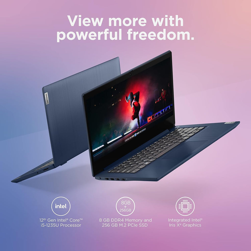 Lenovo 2023 IdeaPad 3i Laptop, 14.0 Inch FHD IPS Display, 12th Gen Intel Core i5-1235U, 16GB RAM, 512GB SSD, Intel Iris Xe Graphics, Fingerprint, Wi-Fi 6, Windows 11 Home, Bundle with JAWFOAL