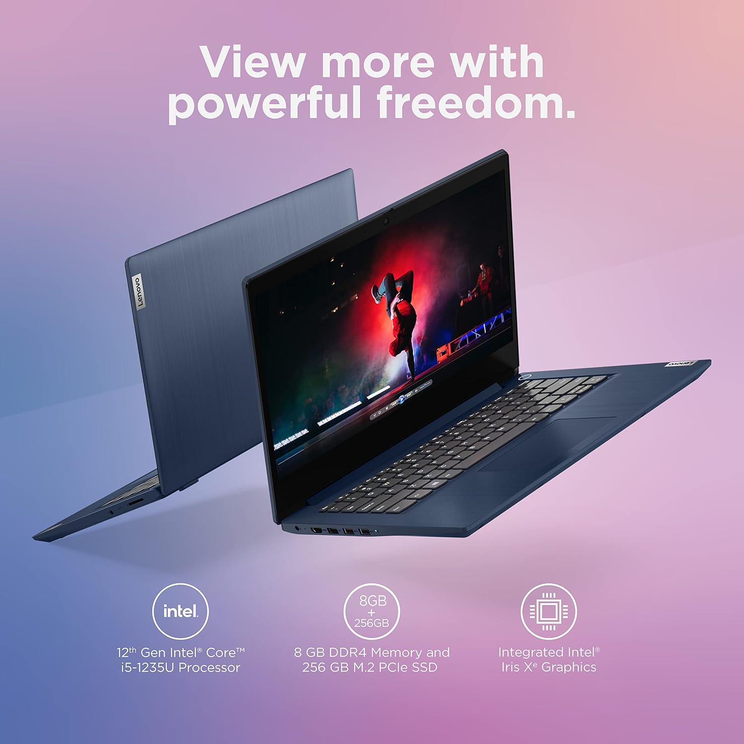 Lenovo 2023 IdeaPad 3i Laptop, 14.0 Inch FHD IPS Display, 12th Gen Intel Core i5-1235U, 16GB RAM, 512GB SSD, Intel Iris Xe Graphics, Fingerprint, Wi-Fi 6, Windows 11 Home, Bundle with JAWFOAL