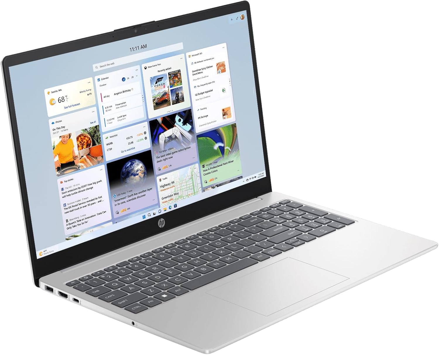 HP 15.6' FHD Laptop 2026 Notebook for Students & Remote Work, Intel N100, 16GB RAM, 1TB SSD, Lightweight, Long Battery Life, Wi-Fi 6, Office 365, Win 11 Home, Moonlight Silver, Type-C RJ45