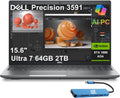 Dell Precision 3591 Mobile Workstation AI PC Laptop (15.6' FHD, Intel 16-Core Ultra 7 165H, 64GB DDR5 RAM, 2TB SSD, NVIDIA RTX 1000 Ada 6GB) for Business, Engineer, Thunderbolt 4, IST HUB, Win 11 Pro
